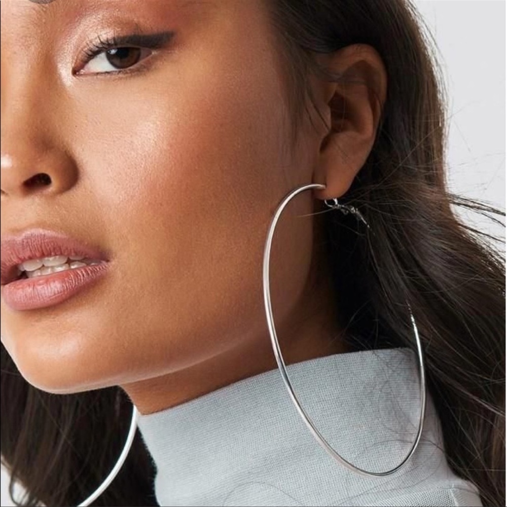 Fabulous Huge Silver Hoop earrings